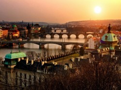 Прага (Чехия) - город на закате